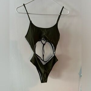Army green medium one piece bathing suit